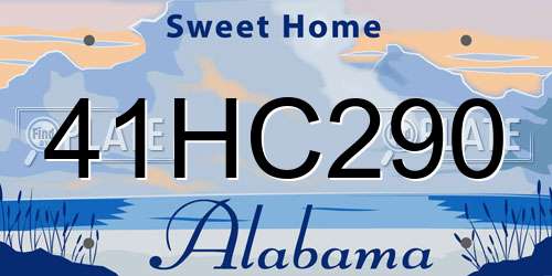 41HC290 Alabama License Plate