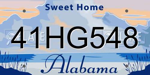 41HG548 Alabama License Plate