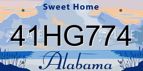 41HG774 Alabama License Plate