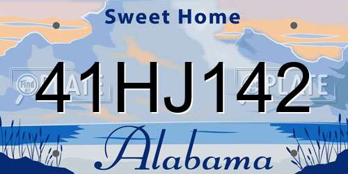 41HJ142 Alabama License Plate