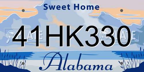 41HK330 Alabama License Plate