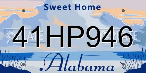 41HP946 Alabama License Plate