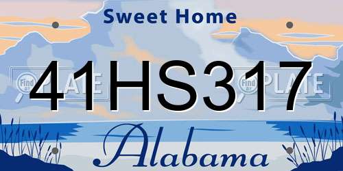 41HS317 Alabama License Plate