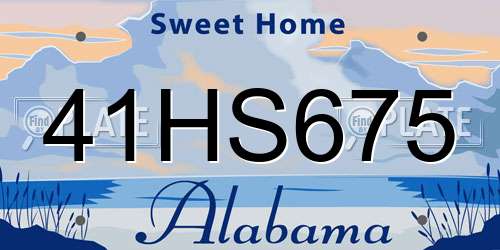 41HS675 Alabama License Plate