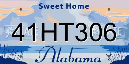 41HT306 Alabama License Plate