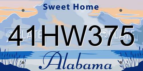 41HW375 Alabama License Plate