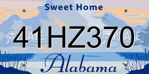 41HZ370 Alabama License Plate
