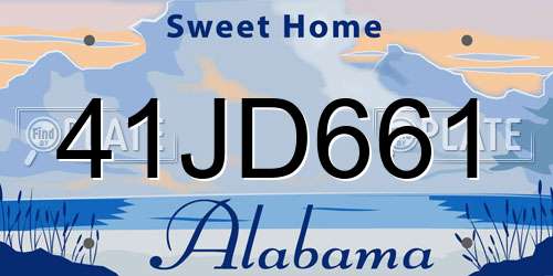 41JD661 Alabama License Plate
