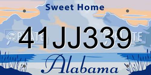 41JJ339 Alabama License Plate
