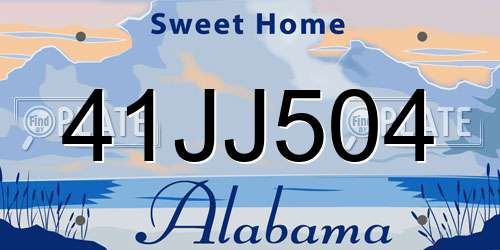 41JJ504 Alabama License Plate