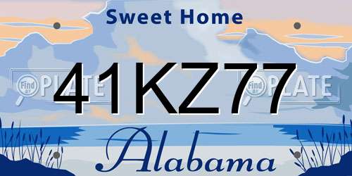 41KZ77 Alabama License Plate