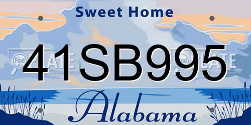 41SB995 Alabama License Plate