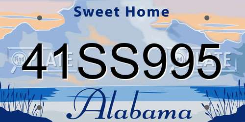 41SS995 Alabama License Plate