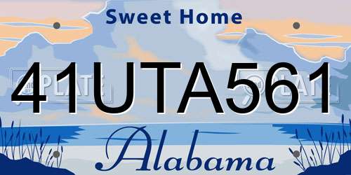 41UTA561 Alabama License Plate