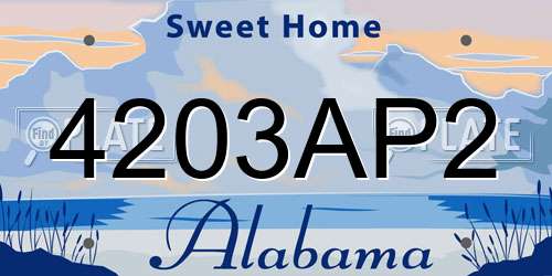 4203AP2 Alabama License Plate