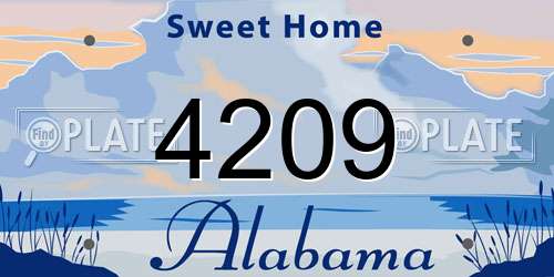 4209 Alabama License Plate