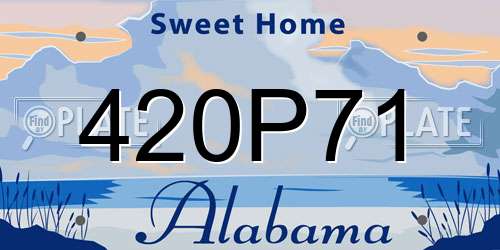 420P71 Alabama License Plate