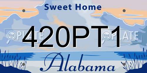 420PT1 Alabama License Plate
