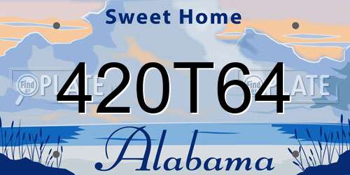 420T64 Alabama License Plate