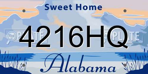 4216HQ Alabama License Plate