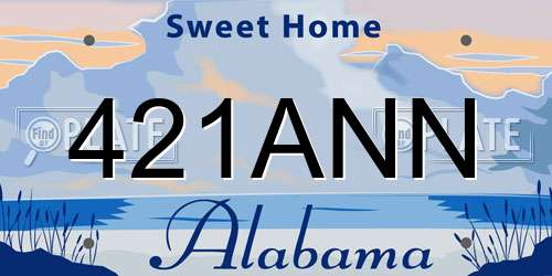 421ANN Alabama License Plate