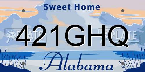 421GHQ Alabama License Plate
