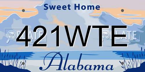 421WTE Alabama License Plate