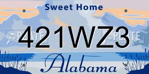 421WZ3 Alabama License Plate