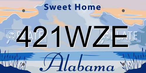 421WZE Alabama License Plate
