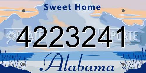 4223241 Alabama License Plate