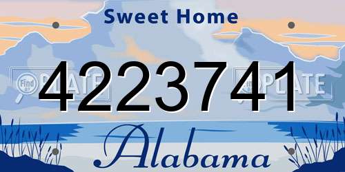 4223741 Alabama License Plate