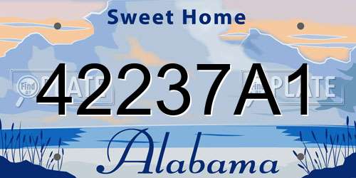 42237A1 Alabama License Plate