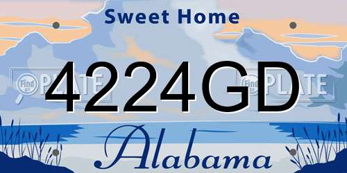 4224GD Alabama License Plate
