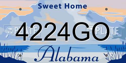4224GO Alabama License Plate