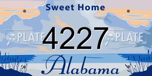 4227 Alabama License Plate