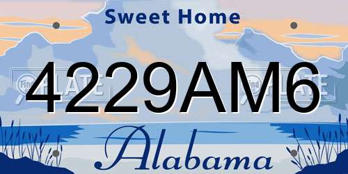 4229AM6 Alabama License Plate