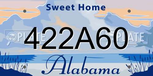 422A60 Alabama License Plate