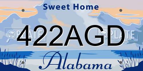 422AGD Alabama License Plate