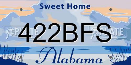 422BFS Alabama License Plate