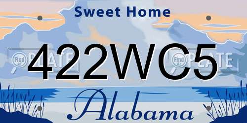 422WC5 Alabama License Plate