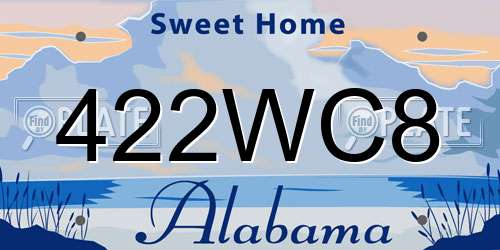 422WC8 Alabama License Plate