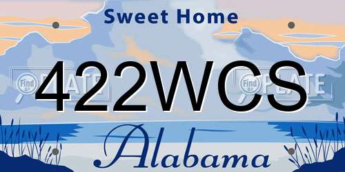 422WCS Alabama License Plate