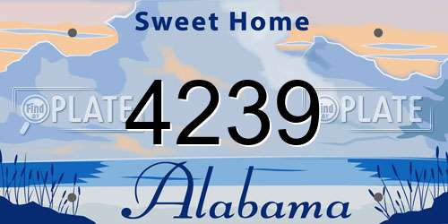4239 Alabama License Plate