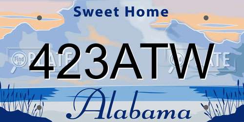 423ATW Alabama License Plate