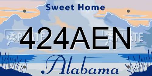 424AEN Alabama License Plate