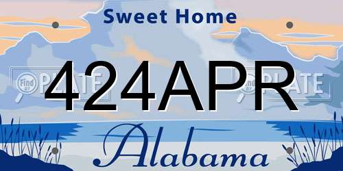 424APR Alabama License Plate