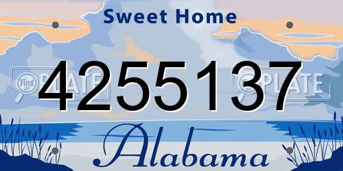 4255137 Alabama License Plate