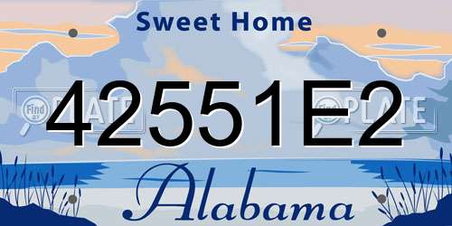 42551E2 Alabama License Plate
