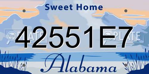 42551E7 Alabama License Plate