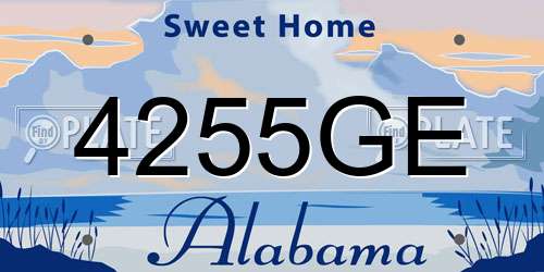 4255GE Alabama License Plate